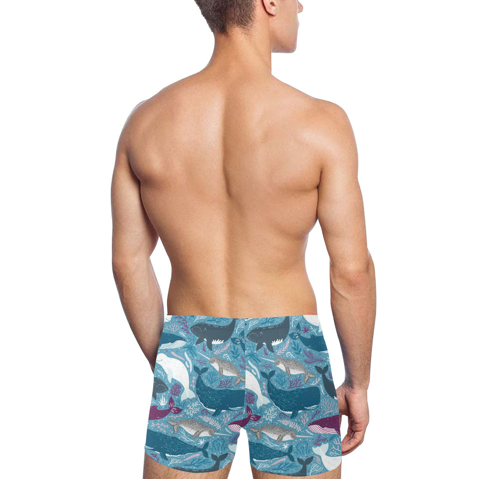 Whale design pattern Men's Swimming Trunks