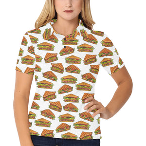 Sandwich Pattern Print Design 02 Women's All Over Print Polo Shirt