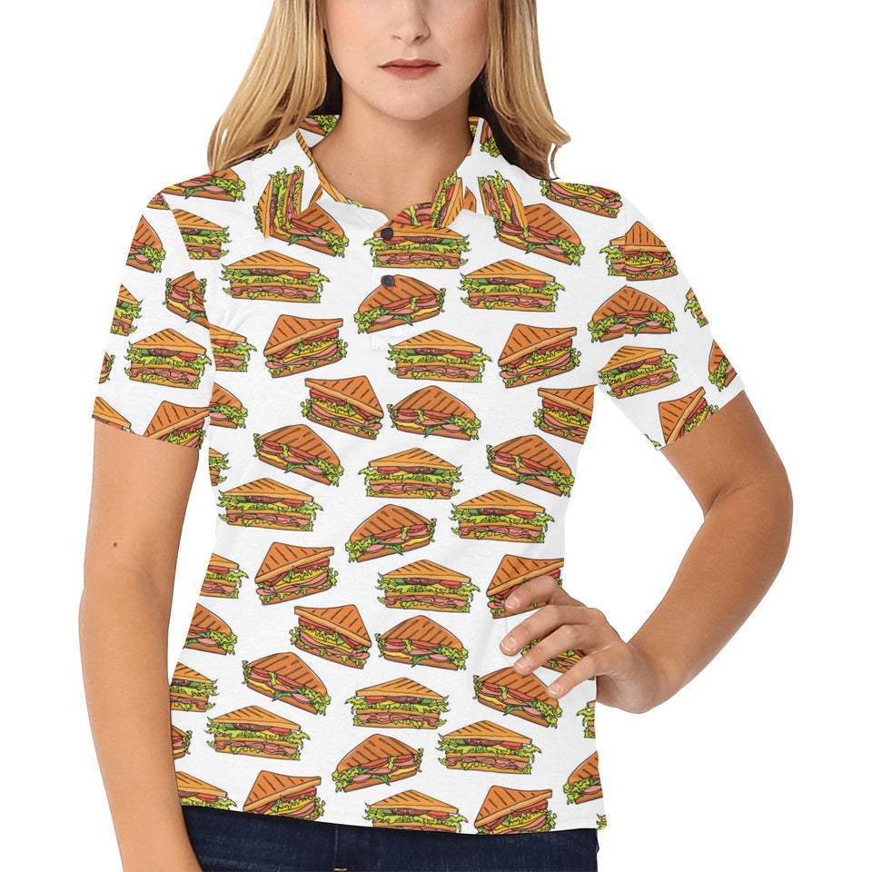 Sandwich Pattern Print Design 02 Women's All Over Print Polo Shirt