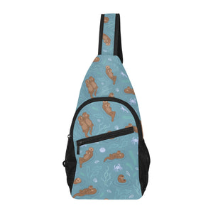 Sea otters pattern All Over Print Chest Bag