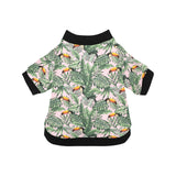 Toucan tropical green jungle palm pattern All Over Print Pet Dog Round Neck Fuzzy Shirt