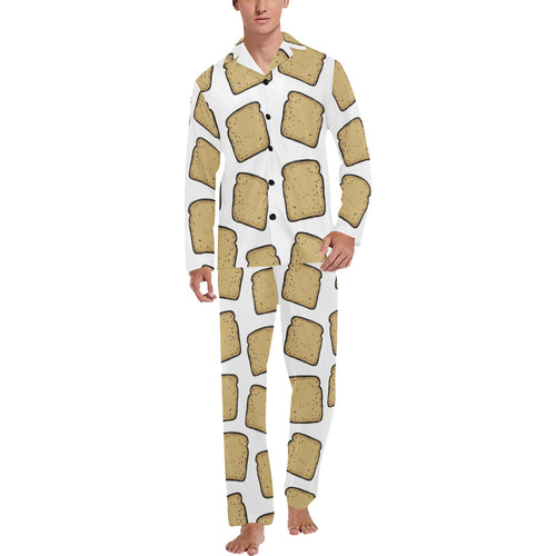Bread Toast Pattern Print Design 03 Men's Long Pajama Set