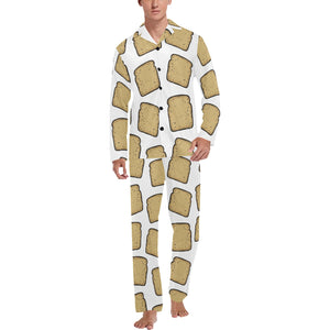 Bread Toast Pattern Print Design 03 Men's Long Pajama Set