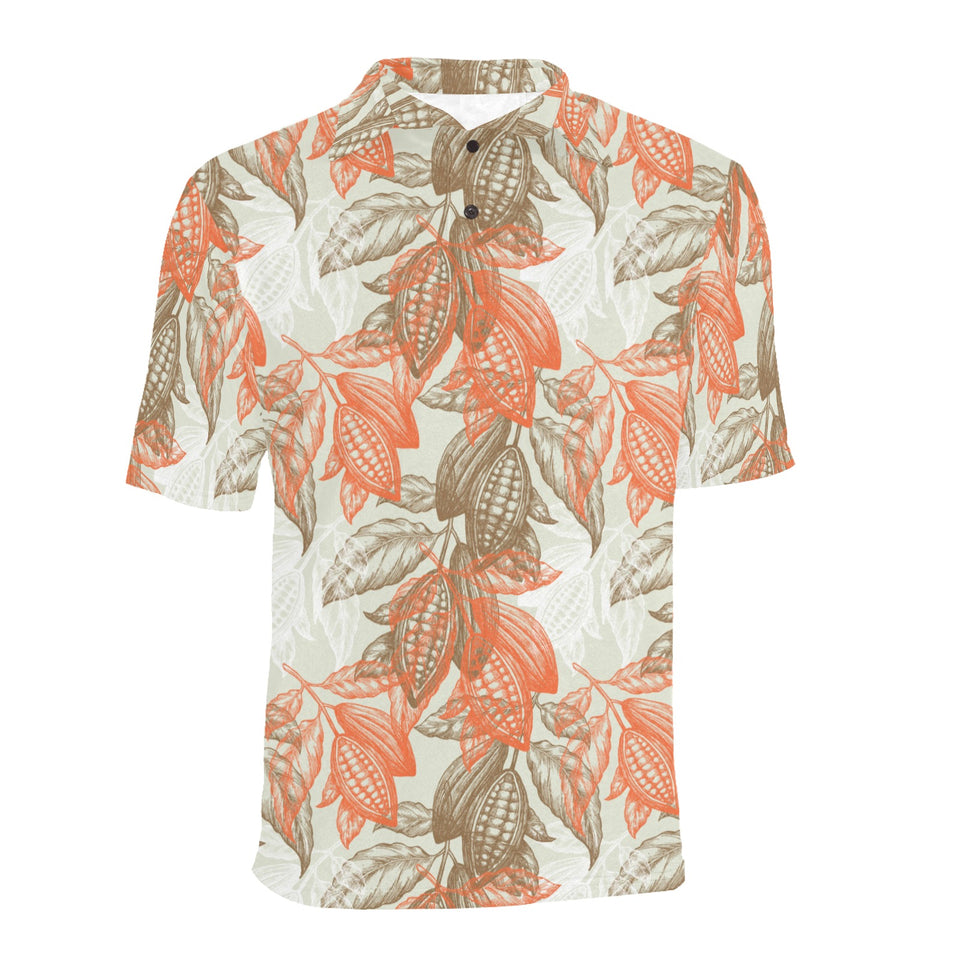 Cocoa beans Cocoa tree pattern Men's All Over Print Polo Shirt