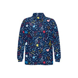 Music Notes Pattern Print Design 03 Men's Long Sleeve Polo Shirt