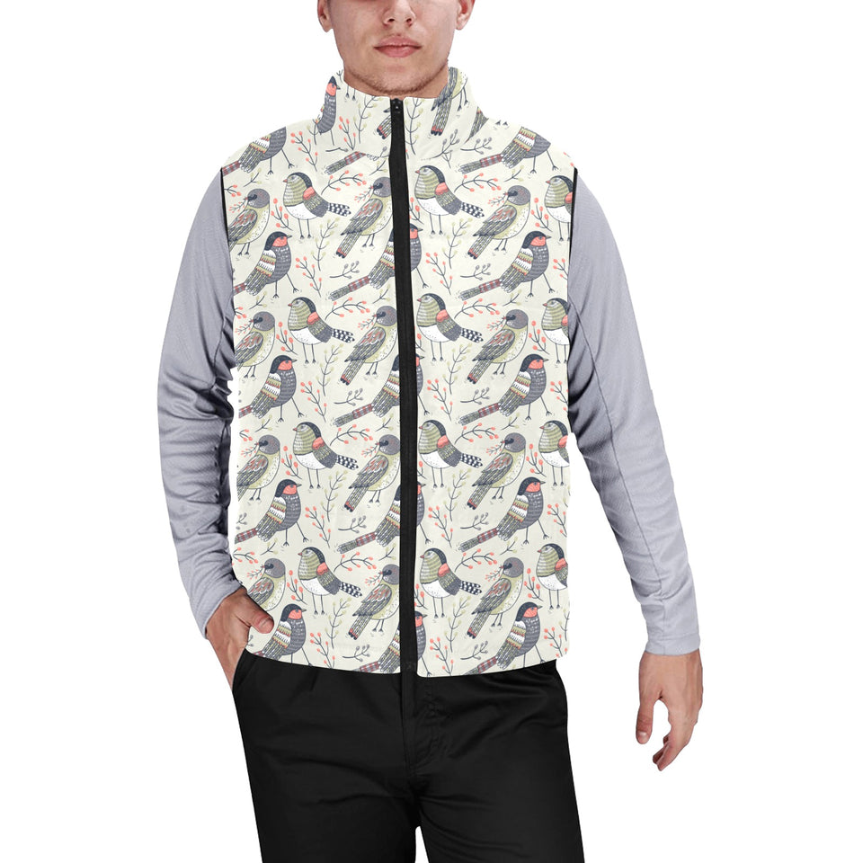Pigeon Pattern Print Design 04 Men's Padded Vest