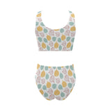 colorful onions white background Chest Bowknot High Waisted Bikini Swimsuit
