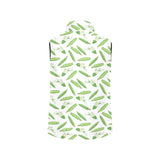 Green Peas Pattern Print Design 04 Women's Padded Vest