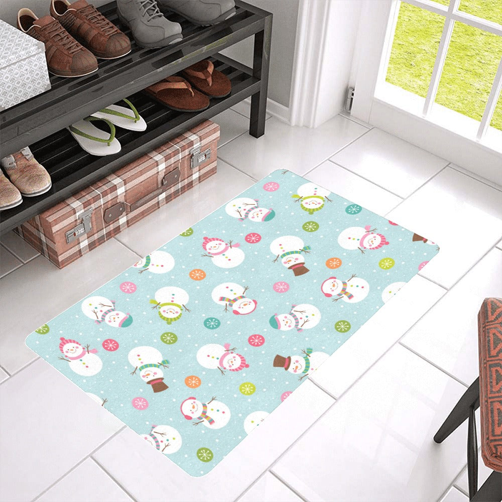 Cute snowman snowflake pattern Doormat