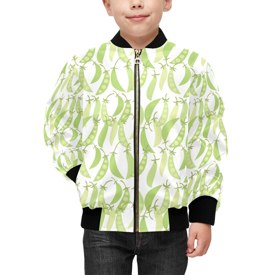 Green Peas Pattern Print Design 03 Kids' Boys' Girls' Bomber Jacket