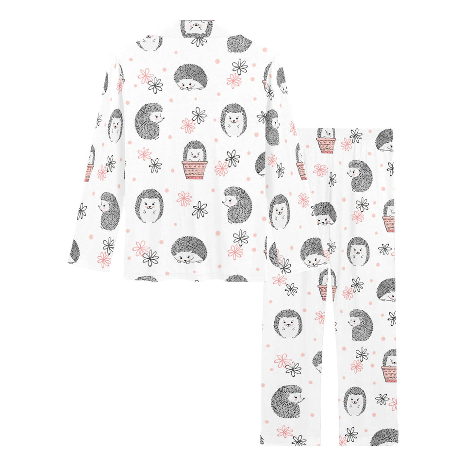 Hedgehog Pattern Print Design 02 Women's Long Pajama Set