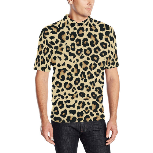Leopard print design pattern Men's All Over Print Polo Shirt