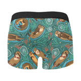 cute brown sea otters ornamental seaweed corals gr Men's All Over Print Boxer Briefs Men's Underwear