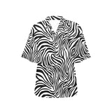 Zebra skin pattern Women's All Over Print Hawaiian Shirt
