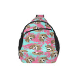 Beagle muzzles turquoise paint splashes pink patte All Over Print Chest Bag
