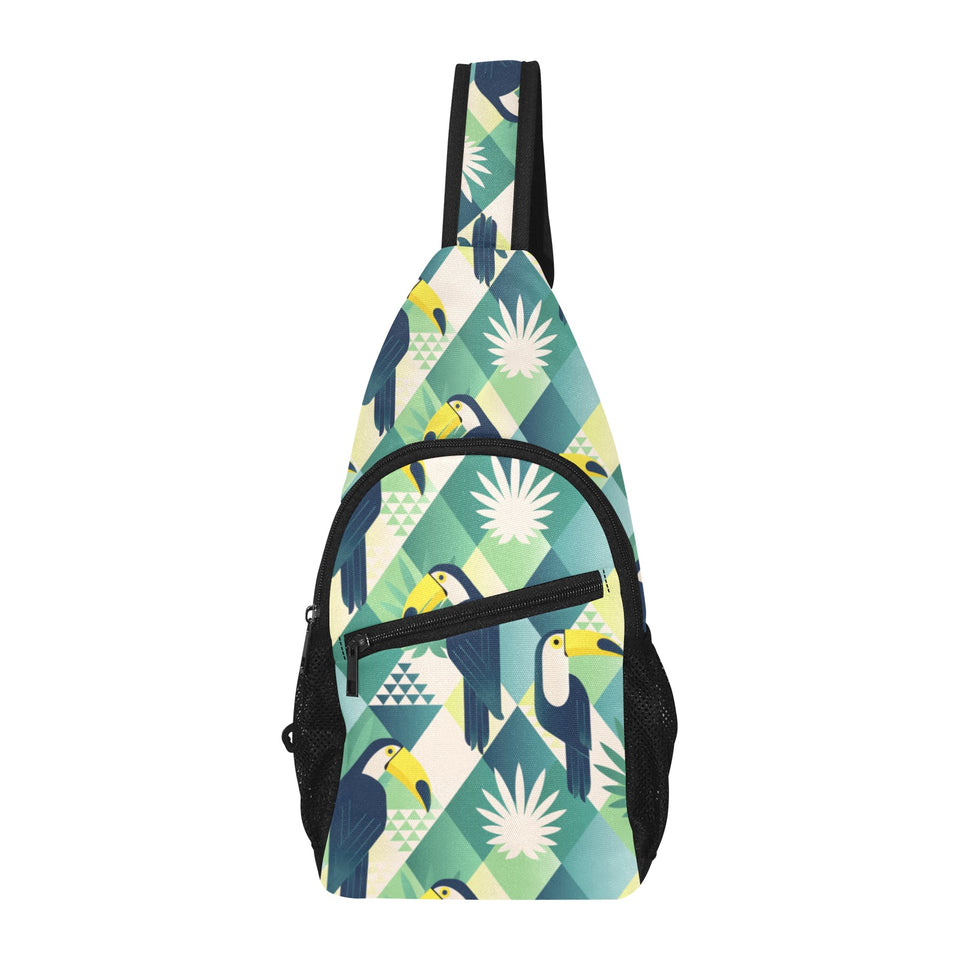 Toucan tropical leaves design pattern All Over Print Chest Bag