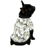 Monkey sloth lemur palm trees pattern All Over Print Pet Dog Round Neck Fuzzy Shirt