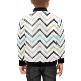 zigzag chevron paint pattern Kids' Boys' Girls' Bomber Jacket