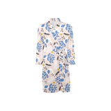 Cute peacock pattern Men's Long Sleeve Belted Night Robe