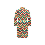 zigzag chevron colorful pattern Men's Long Sleeve Belted Night Robe