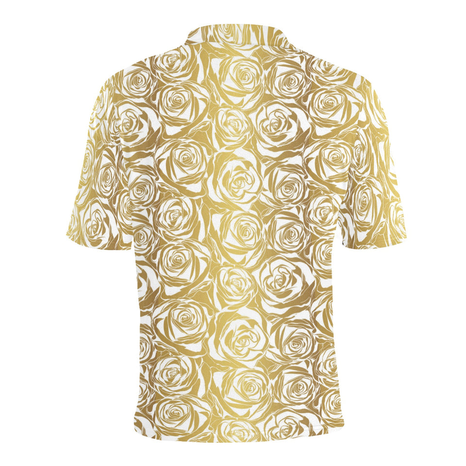 Rose Pattern Print Design 05 Men's All Over Print Polo Shirt