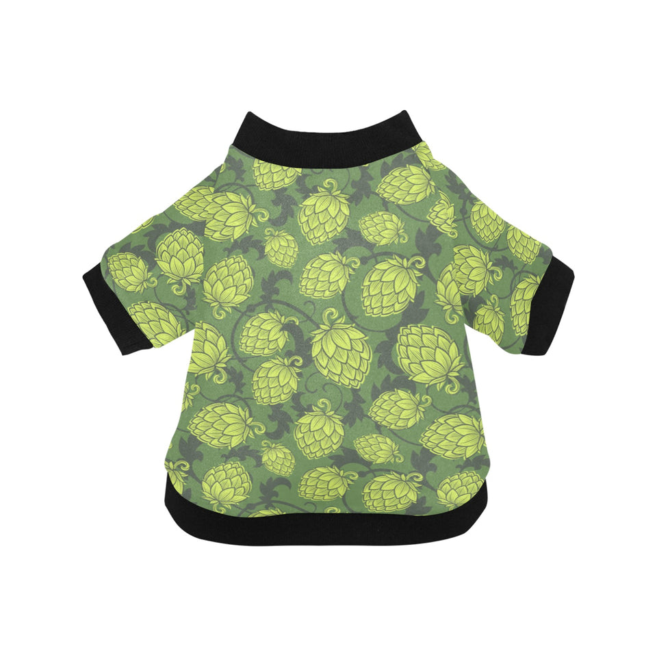 Hop pattern Hop cone background All Over Print Pet Dog Round Neck Fuzzy Shirt