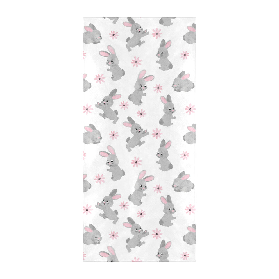 Watercolor cute rabbit pattern Beach Towel
