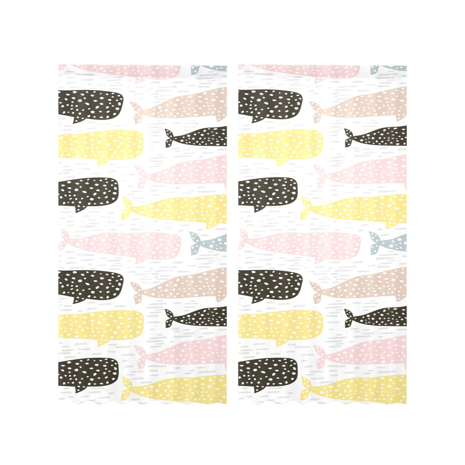 Whale dot pattern Gauze Curtain