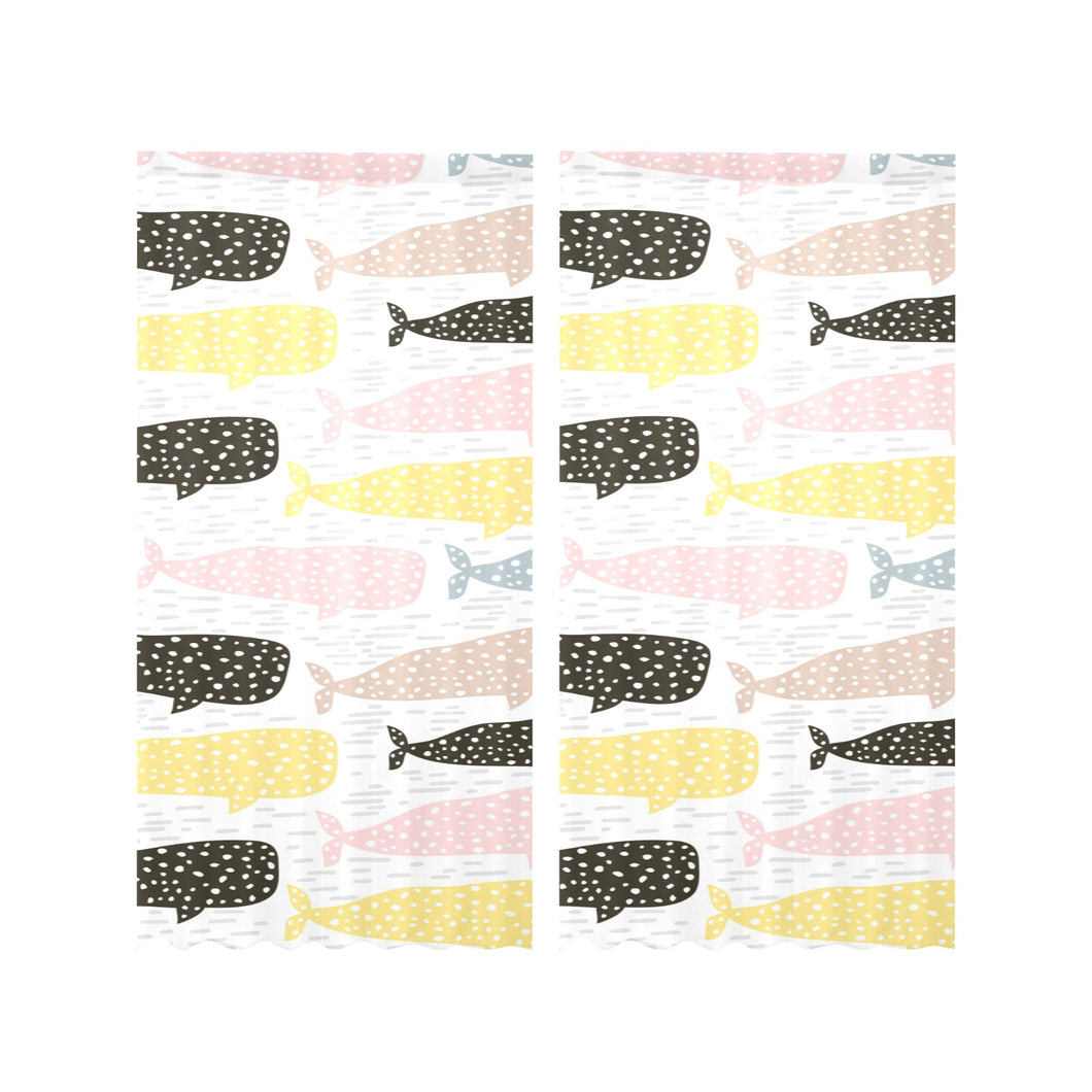 Whale dot pattern Gauze Curtain