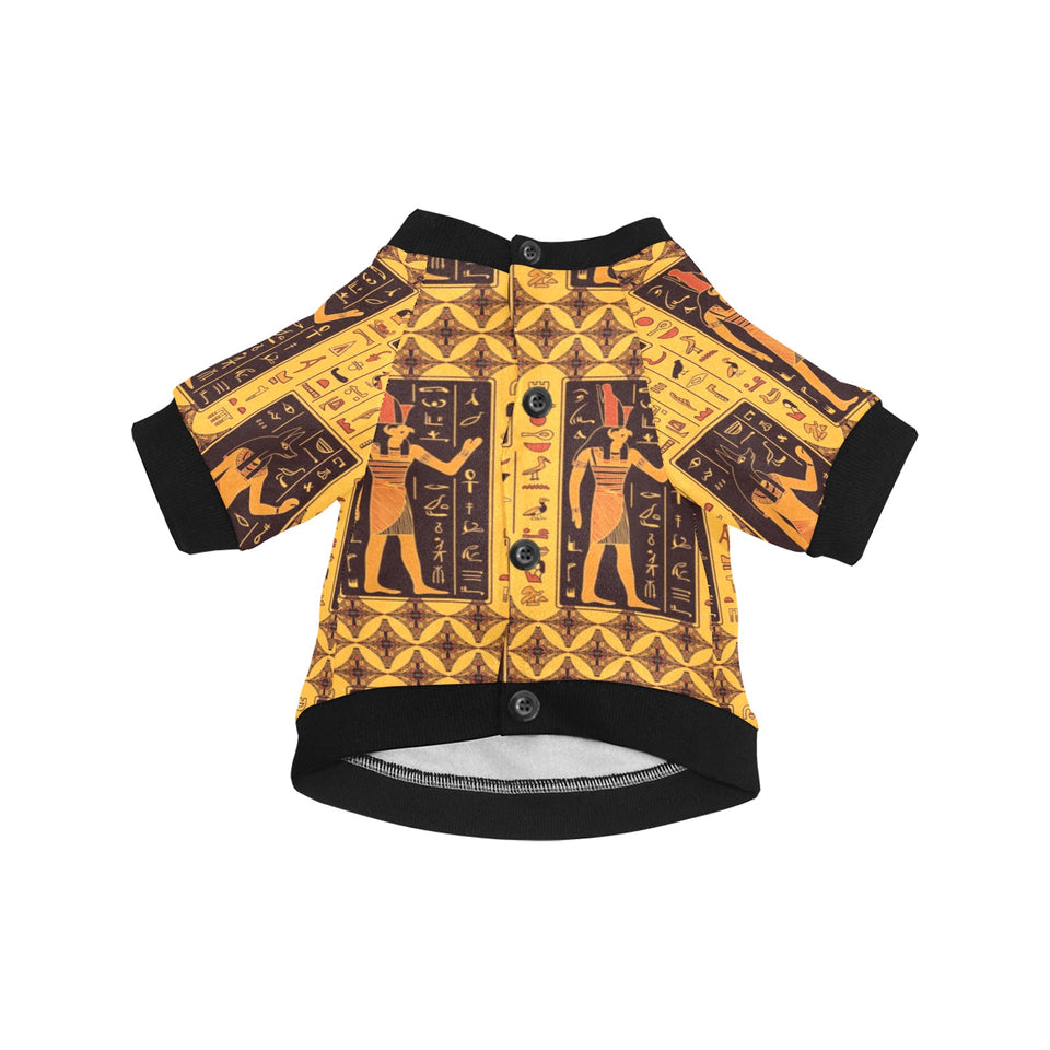 Egypt Hieroglyphics Pattern Print Design 05 All Over Print Pet Dog Round Neck Fuzzy Shirt