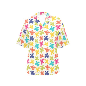 Pigeon Pattern Print Design 01 Women's All Over Print Hawaiian Shirt