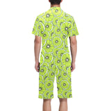 Slices of Lime design pattern Men's V-Neck Short Pajama Set
