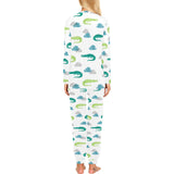 watercolor crocodile pattern Women's All Over Print Pajama Set
