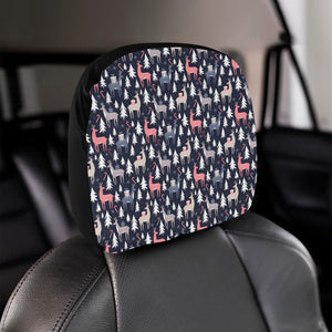 Deers Winter Christmas pattern Car Headrest Cover