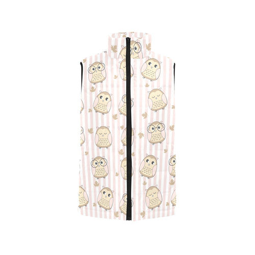 cute owl leaf Men's Padded Vest
