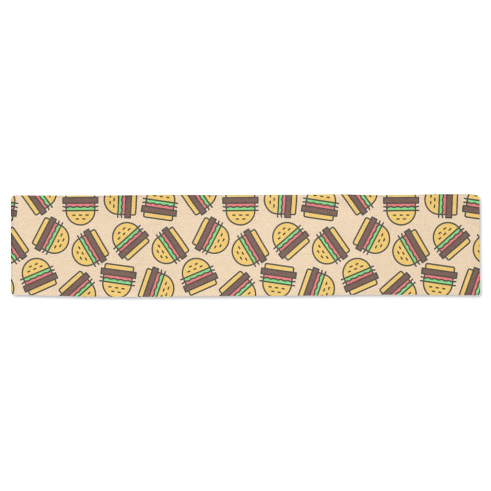 Hamburger Pattern Print Design 01 Table Runner