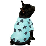 Sea turtle with blue ocean backgroud All Over Print Pet Dog Round Neck Fuzzy Shirt