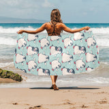 Cute Penguin pattern Beach Towel