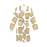 Bread Toast Pattern Print Design 03 Women's Long Sleeve Belted Night Robe