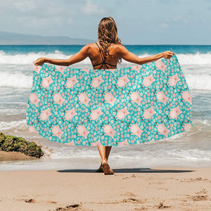 Pig Pattern Print Design 01 Beach Towel