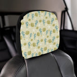 Seahorse shell starfish pattern background Car Headrest Cover