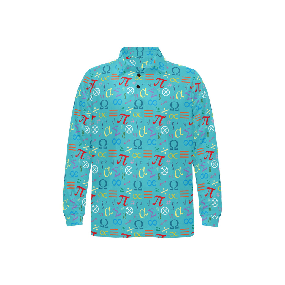 Math Pattern Print Design 02 Men's Long Sleeve Polo Shirt