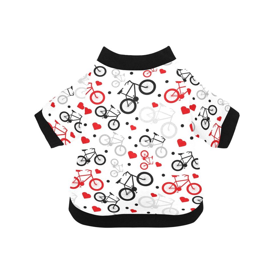 Bicycle Pattern Print Design 04 All Over Print Pet Dog Round Neck Fuzzy Shirt