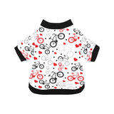 Bicycle Pattern Print Design 04 All Over Print Pet Dog Round Neck Fuzzy Shirt