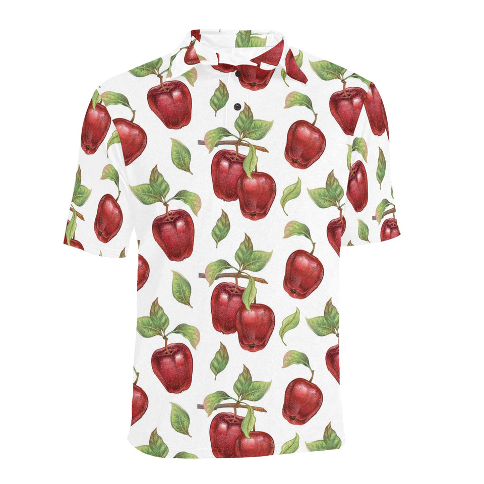 Red apples pattern Men's All Over Print Polo Shirt