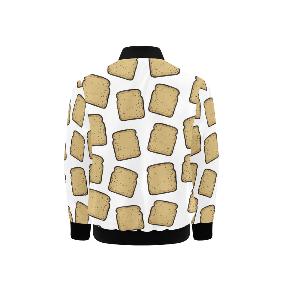 Bread Toast Pattern Print Design 03 Kids' Boys' Girls' Bomber Jacket