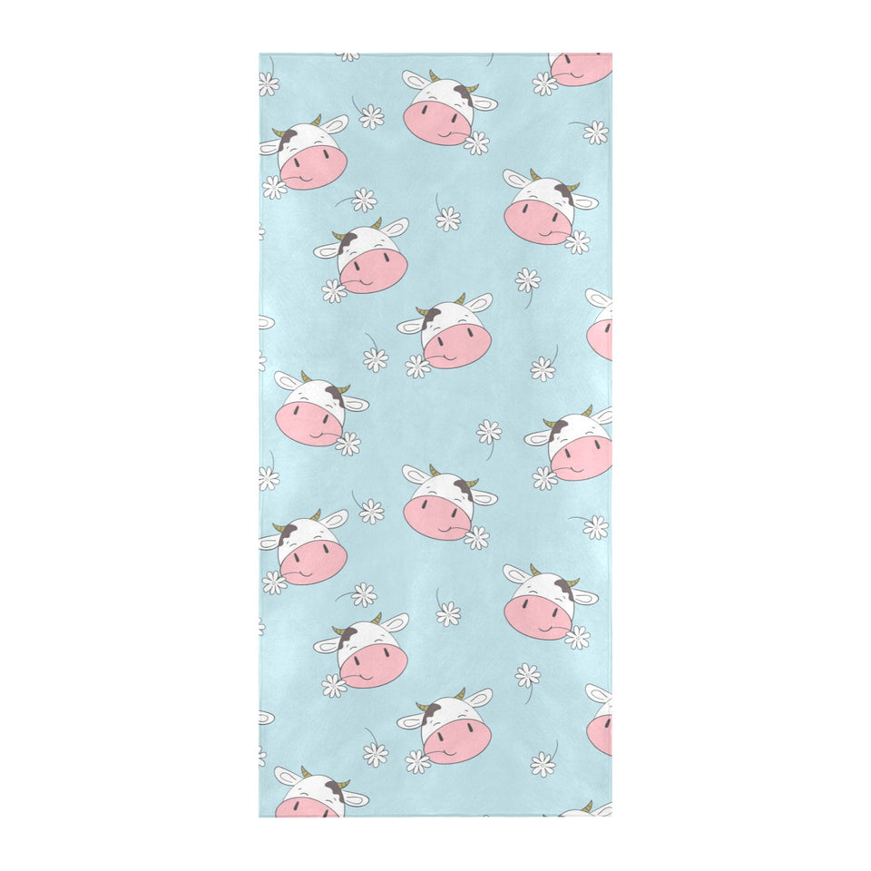 Cute cow flower pattern Beach Towel