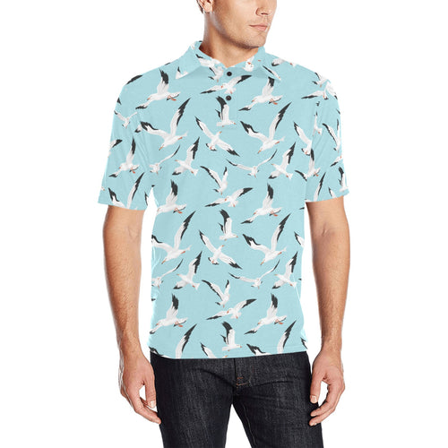 Seagull Pattern Print Design 01 Men's All Over Print Polo Shirt