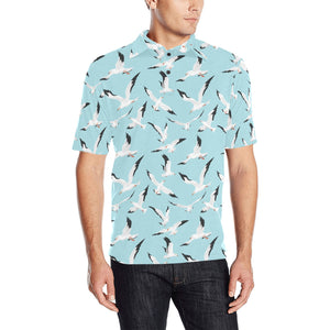 Seagull Pattern Print Design 01 Men's All Over Print Polo Shirt