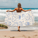 Cute sushi icon pattern Beach Towel